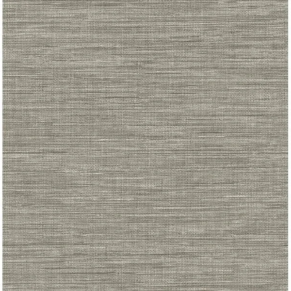 2744-24119 | Exhale Grey Faux Grasscloth Wallpaper
