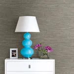 A-Street Prints Exhale Grey Faux Grasscloth Wallpaper - SKU 2903-24119