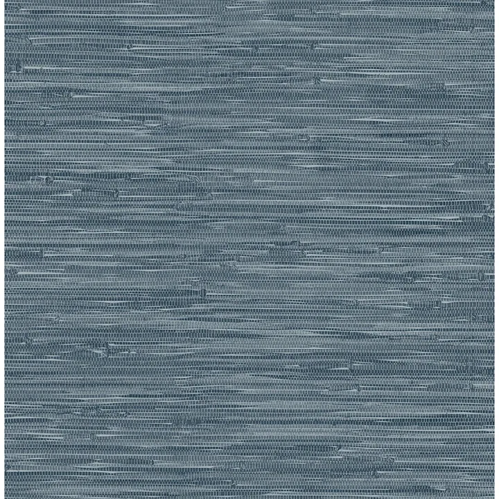 A-Street Prints Exhale Indigo Woven Faux Grasscloth Wallpaper - SKU 4146-27260