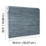 A-Street Prints Exhale Indigo Woven Faux Grasscloth Wallpaper - SKU 4147-27260
