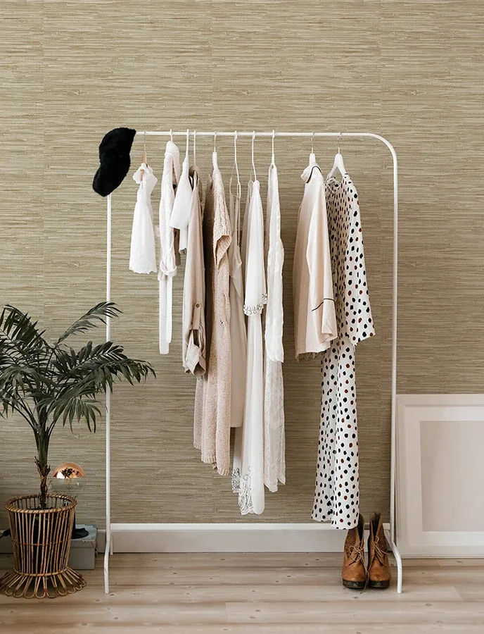A-Street Prints Exhale Light Brown Woven Faux Grasscloth Wallpaper - SKU 4146-27259
