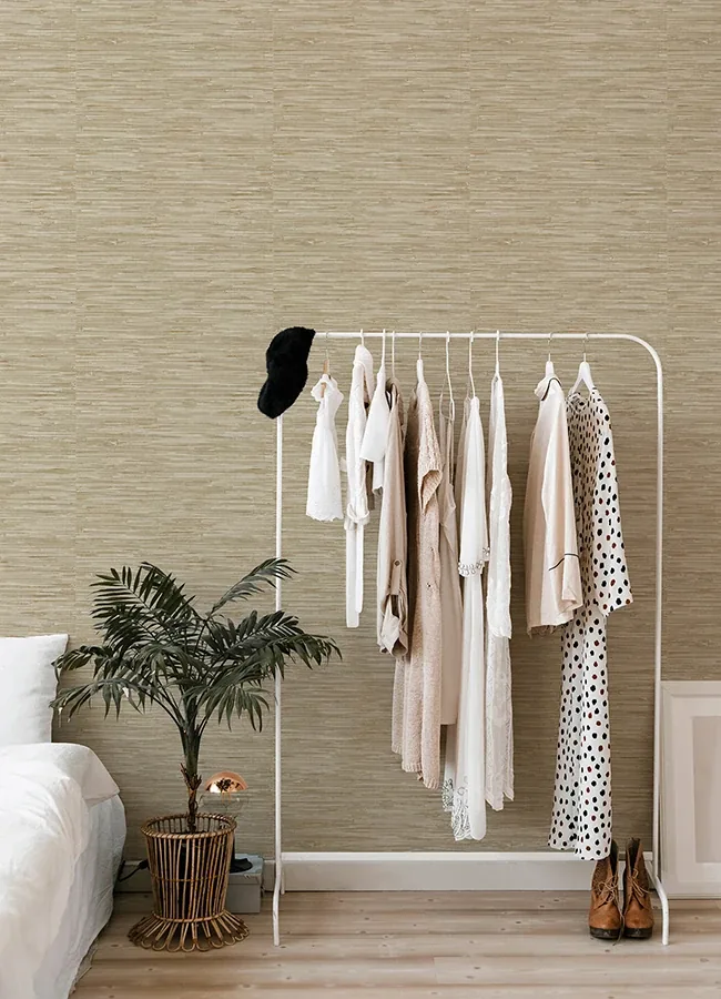 A-Street Prints Exhale Light Brown Woven Faux Grasscloth Wallpaper - SKU 4147-27259