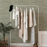 A-Street Prints Exhale Moss Woven Faux Grasscloth Wallpaper - SKU 4146-27261