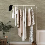 A-Street Prints Exhale Olive Woven Faux Grasscloth Wallpaper - SKU 4146-27262