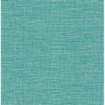 A-Street Prints Exhale Teal Faux Grasscloth Wallpaper - SKU 2744-24118