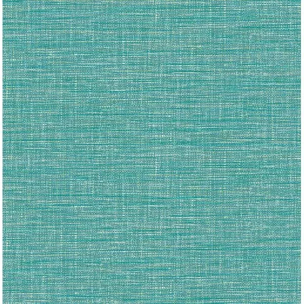 2744-24118 | Exhale Teal Faux Grasscloth Wallpaper