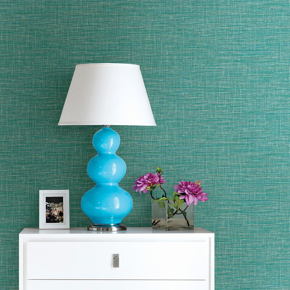 A-Street Prints Exhale Turquoise Woven Texture Wallpaper - SKU 2969-24118