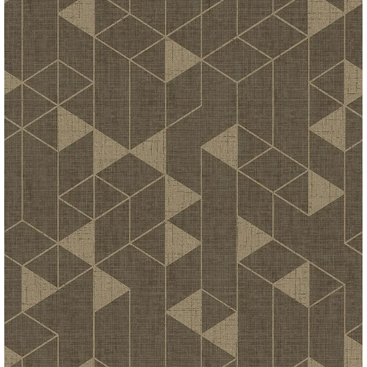 4034-26773 | Fairbank Chocolate Linen Geometric Wallpaper