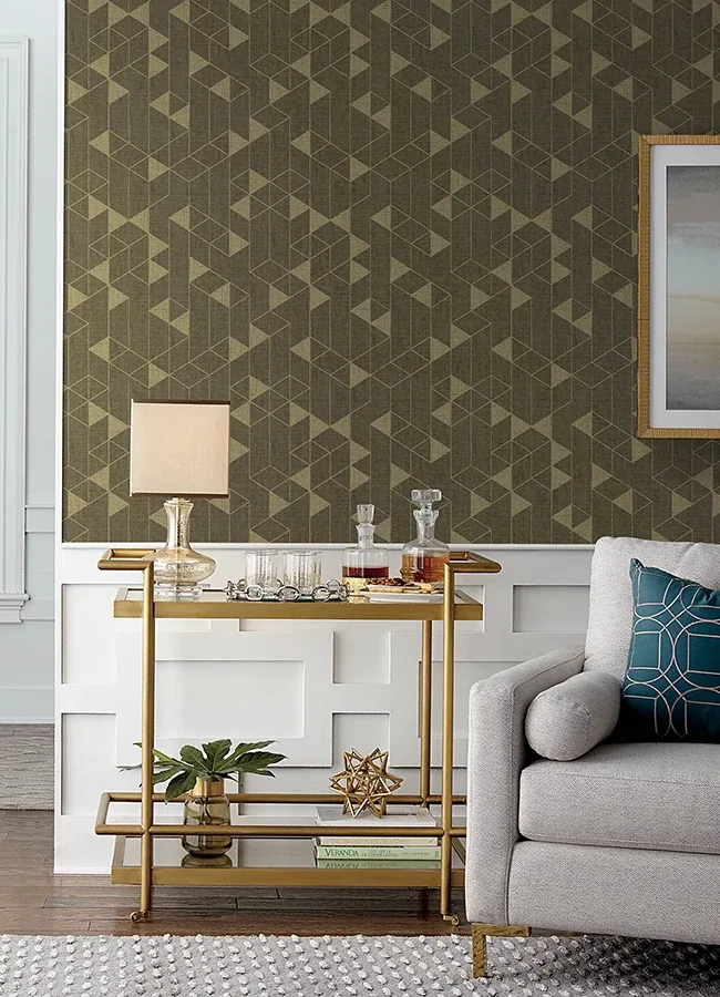 A-Street Prints Fairbank Chocolate Linen Geometric Wallpaper - SKU 4034-26773