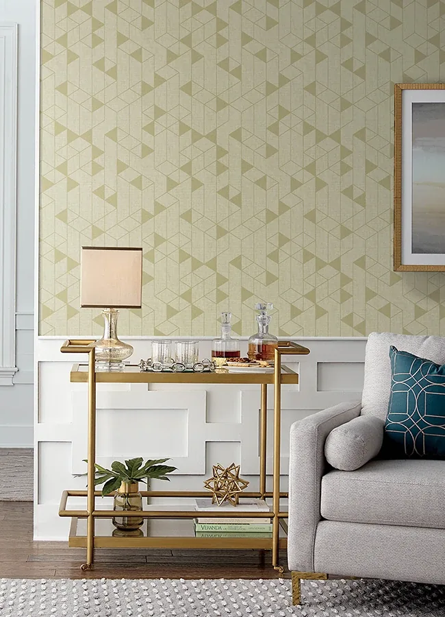 A-Street Prints Fairbank Gold Linen Geometric Wallpaper - SKU 4034-26772