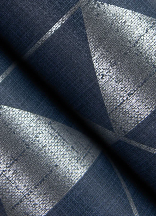 A-Street Prints Fairbank Navy Linen Geometric Wallpaper - SKU 4034-26775