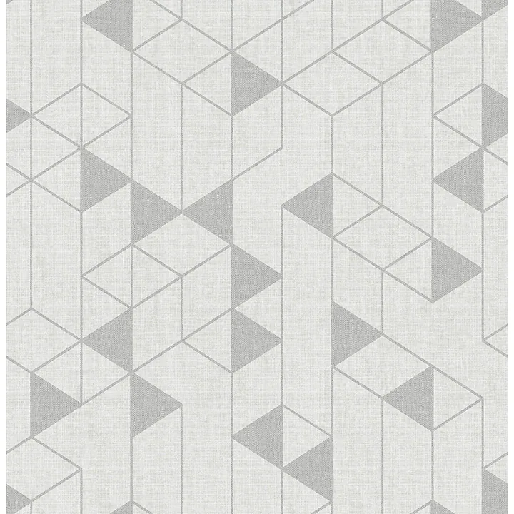 4034-26771 | Fairbank Silver Linen Geometric Wallpaper