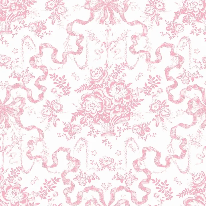 A-Street Prints Fairytale Peony Pink Toile Wallpaper - SKU AST6271