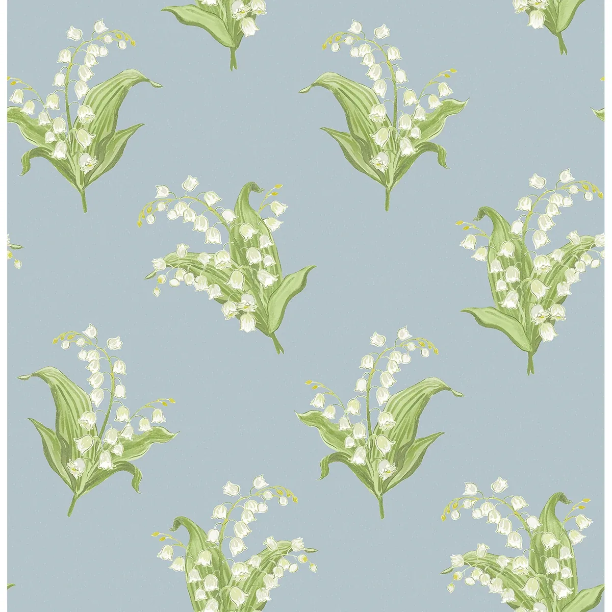 A-Street Prints Farmington Blue Heather Lily of the Valley Wallpaper - SKU AST4339