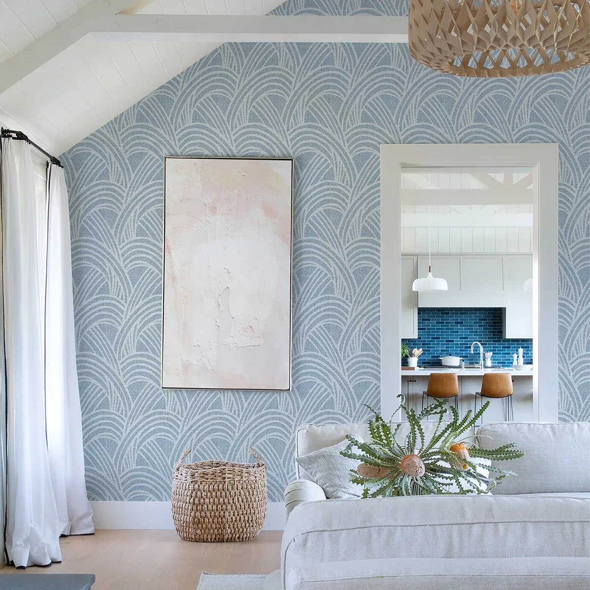 A-Street Prints Farrah Blue Geometric Wallpaper - SKU 2975-26217