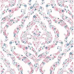 A-Street Prints Featherton Coral Floral Damask Wallpaper - SKU 2901-25400