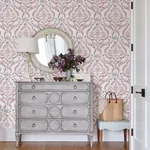 A-Street Prints Featherton Coral Floral Damask Wallpaper - SKU 2901-25400