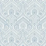 A-Street Prints Fernback Blue Ornate Botanical Wallpaper - SKU 4074-26611