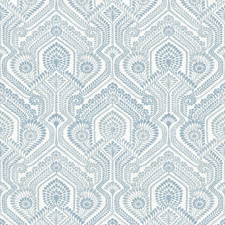 A-Street Prints Fernback Blue Ornate Botanical Wallpaper - SKU 4074-26611