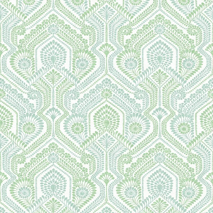 4074-26614 | Fernback Green Ornate Botanical Wallpaper