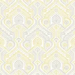 A-Street Prints Fernback Yellow Ornate Botanical Wallpaper - SKU 4074-26615