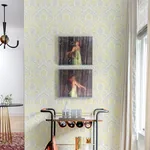 A-Street Prints Fernback Yellow Ornate Botanical Wallpaper - SKU 4074-26615
