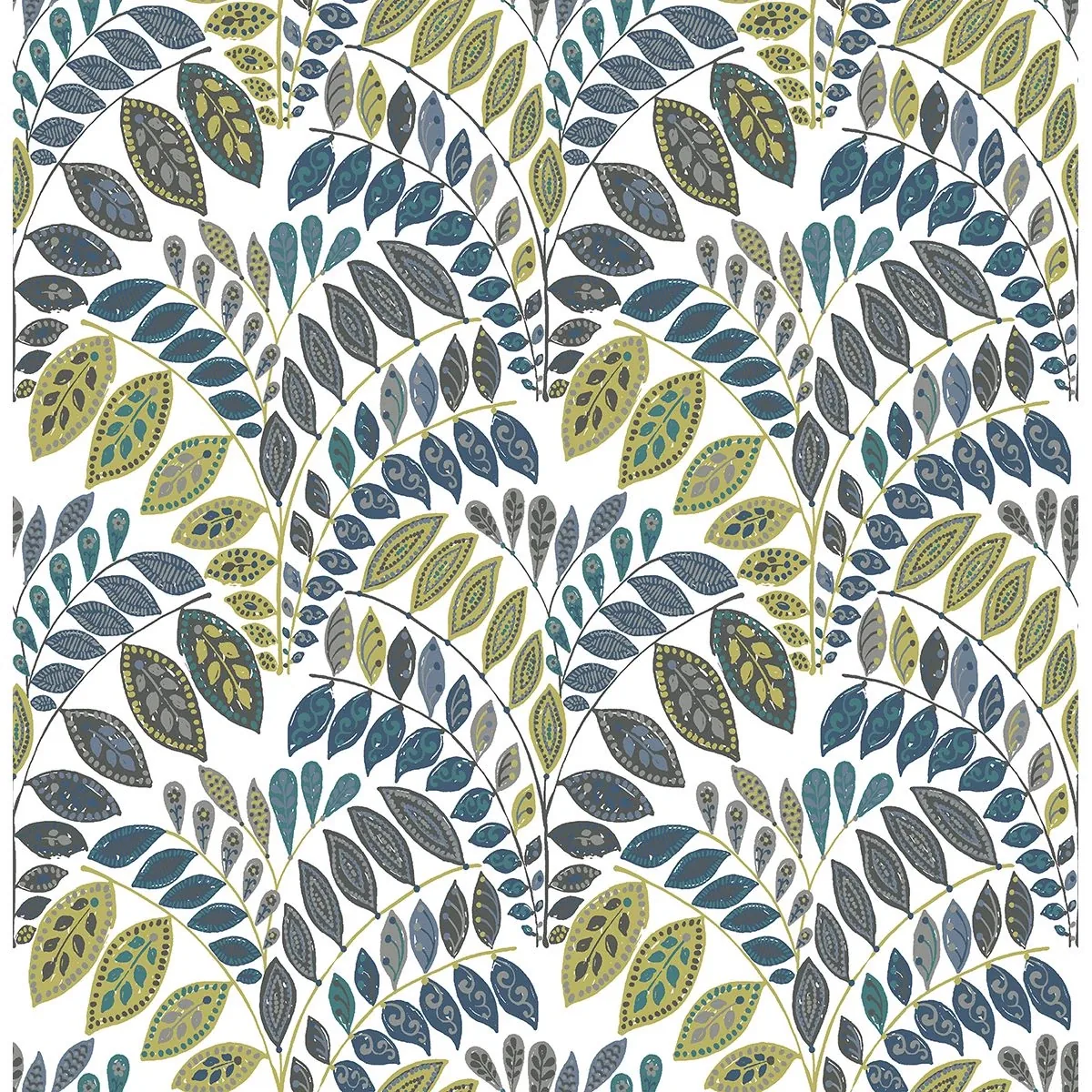 A-Street Prints Fiddlehead Green Botanical Wallpaper - SKU 2821-25142