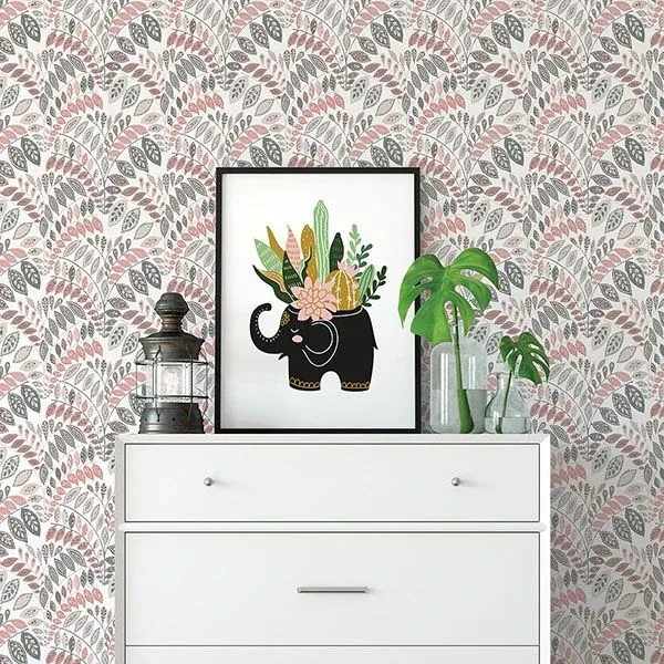 A-Street Prints Fiddlehead Pink Botanical Wallpaper - SKU 2821-25141