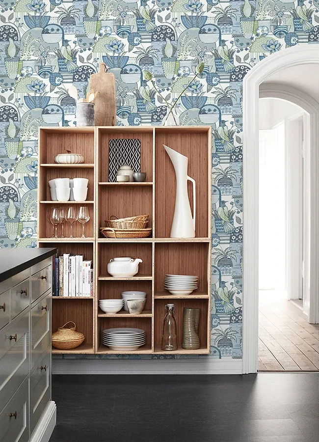 A-Street Prints Fika Blue Blissful Birds & Blooms Wallpaper - SKU 4066-26555