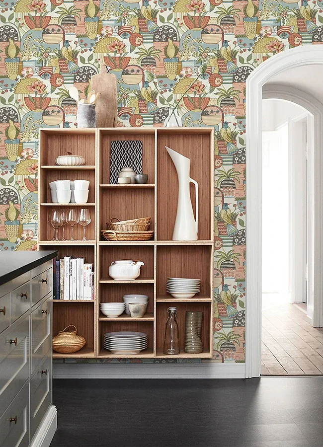 A-Street Prints Fika Mustard Blissful Birds & Blooms Wallpaper - SKU 4066-26556