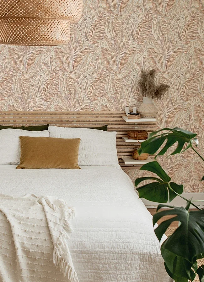 A-Street Prints Fildia Orange Botanical Wallpaper - SKU 4121-26949