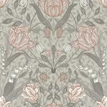 A-Street Prints Filippa Grey Tulip Wallpaper - SKU 2999-44105