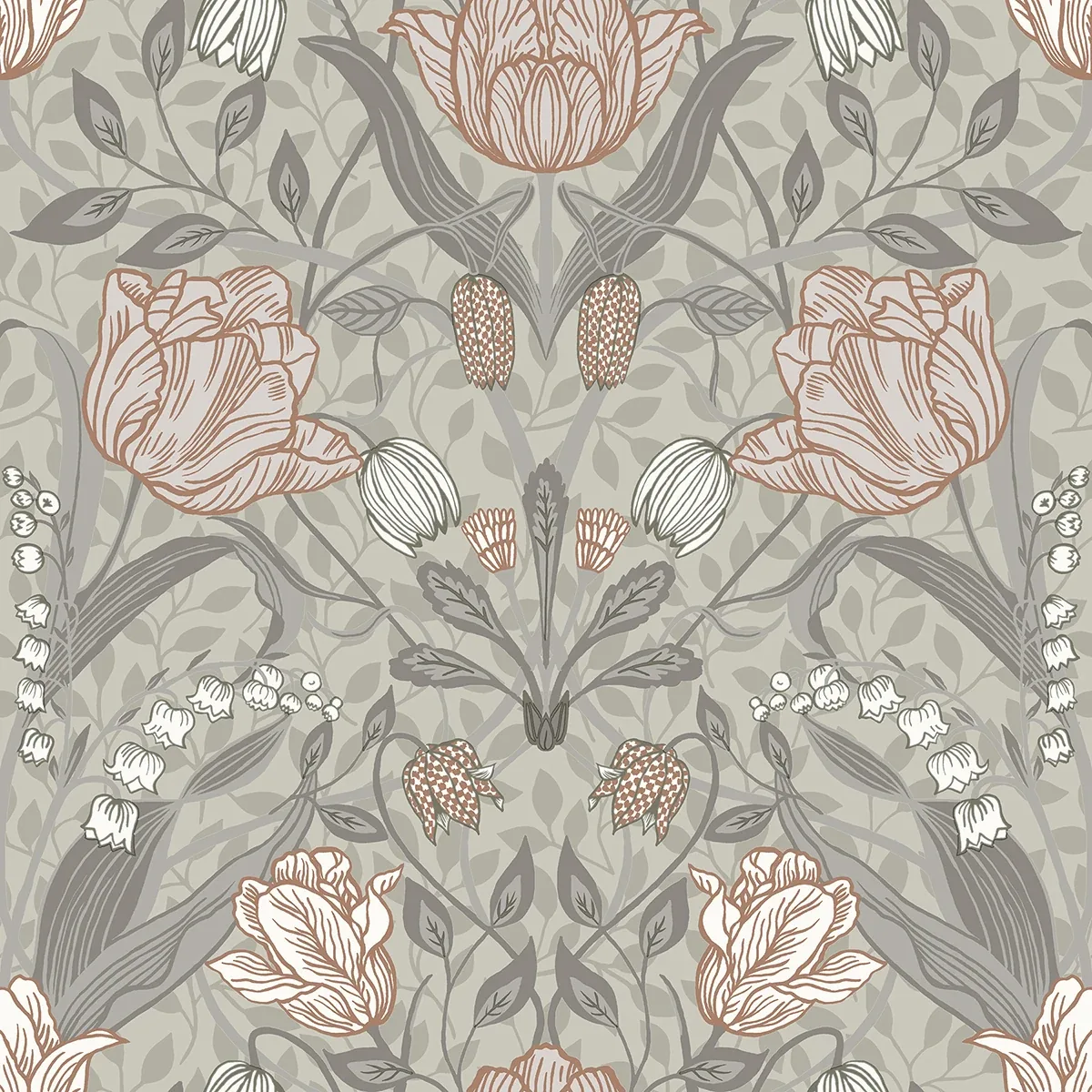 2999-44105 | Filippa Grey Tulip Wallpaper