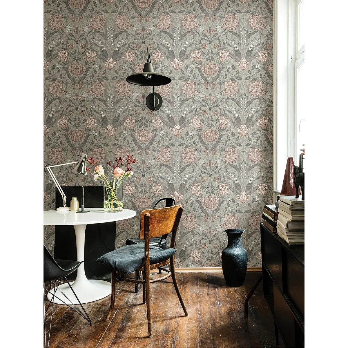 A-Street Prints Filippa Grey Tulip Wallpaper - SKU 2999-44105