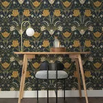 A-Street Prints Filippa Navy Tulip Wallpaper - SKU 4080-44106