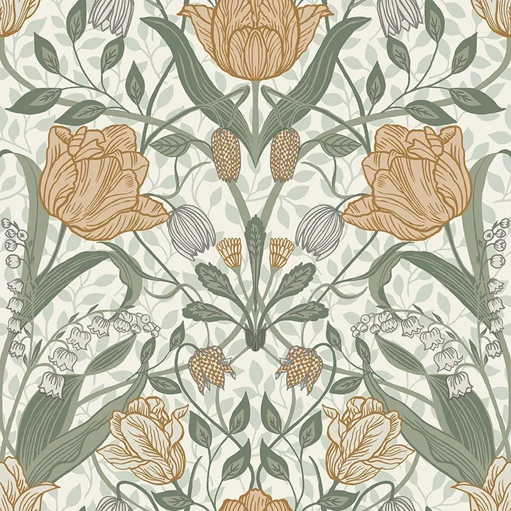 4080-33006 | Fillippa Green Tulip Wallpaper