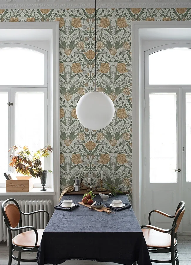 A-Street Prints Fillippa Green Tulip Wallpaper - SKU 4080-33006