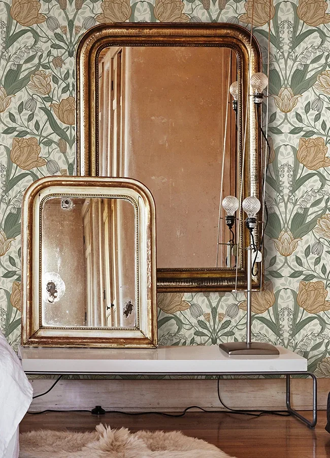 A-Street Prints Fillippa Green Tulip Wallpaper - SKU 4080-33006