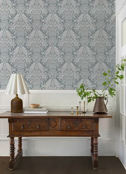 A-Street Prints Finch Light Blue Woodland Damask Wallpaper - SKU 4173-27623
