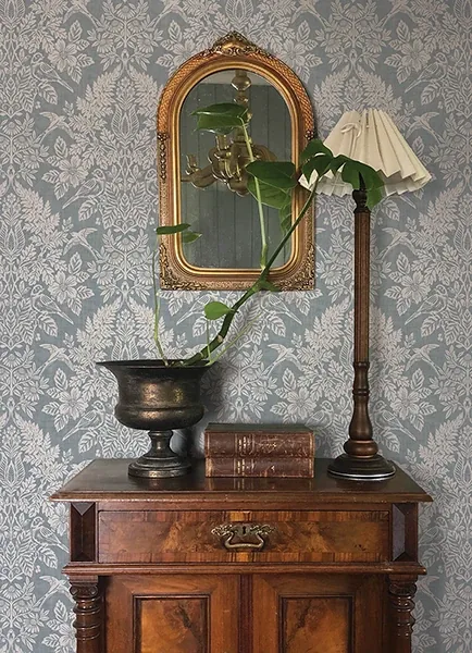 A-Street Prints Finch Light Blue Woodland Damask Wallpaper - SKU 4173-27623