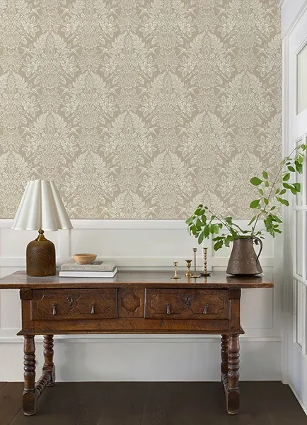 A-Street Prints Finch Neutral Woodland Damask Wallpaper - SKU 4173-27621