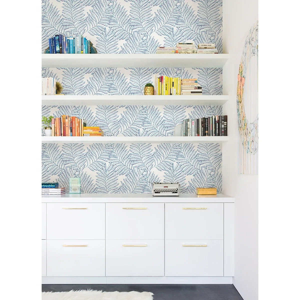 A-Street Prints Finnley Blue Inked Fern Wallpaper - SKU 2973-90503