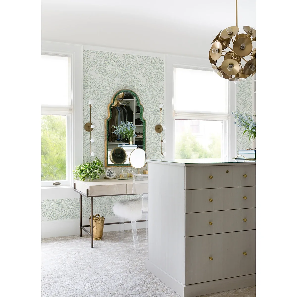 A-Street Prints Finnley Green Inked Fern Wallpaper - SKU 2973-90501