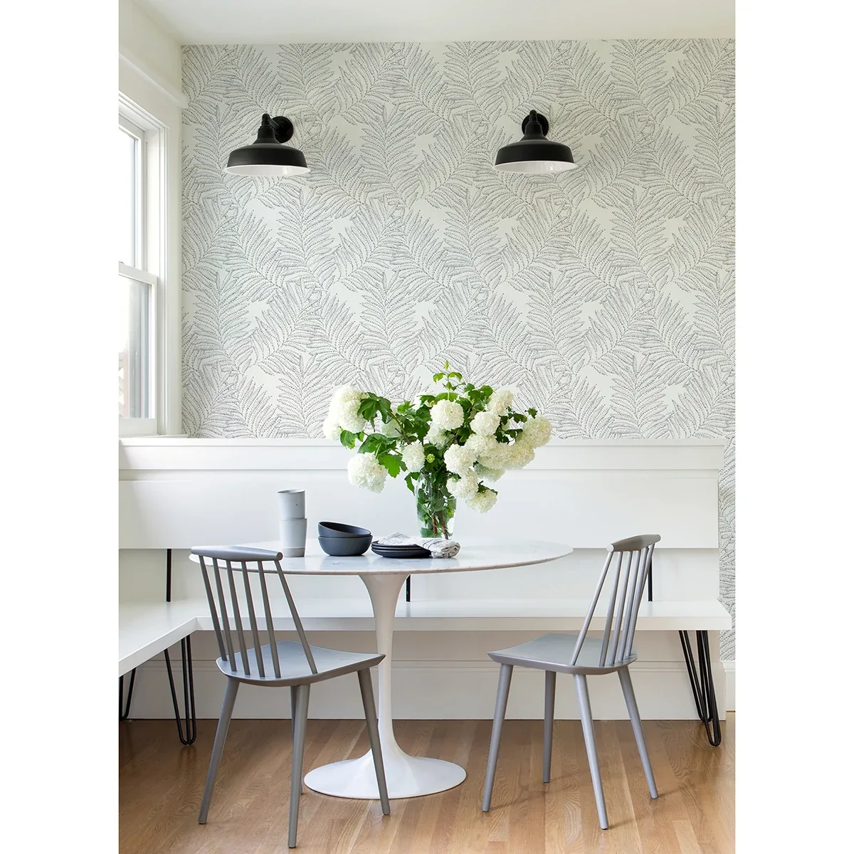 A-Street Prints Finnley Grey Inked Fern Wallpaper - SKU 2973-90505