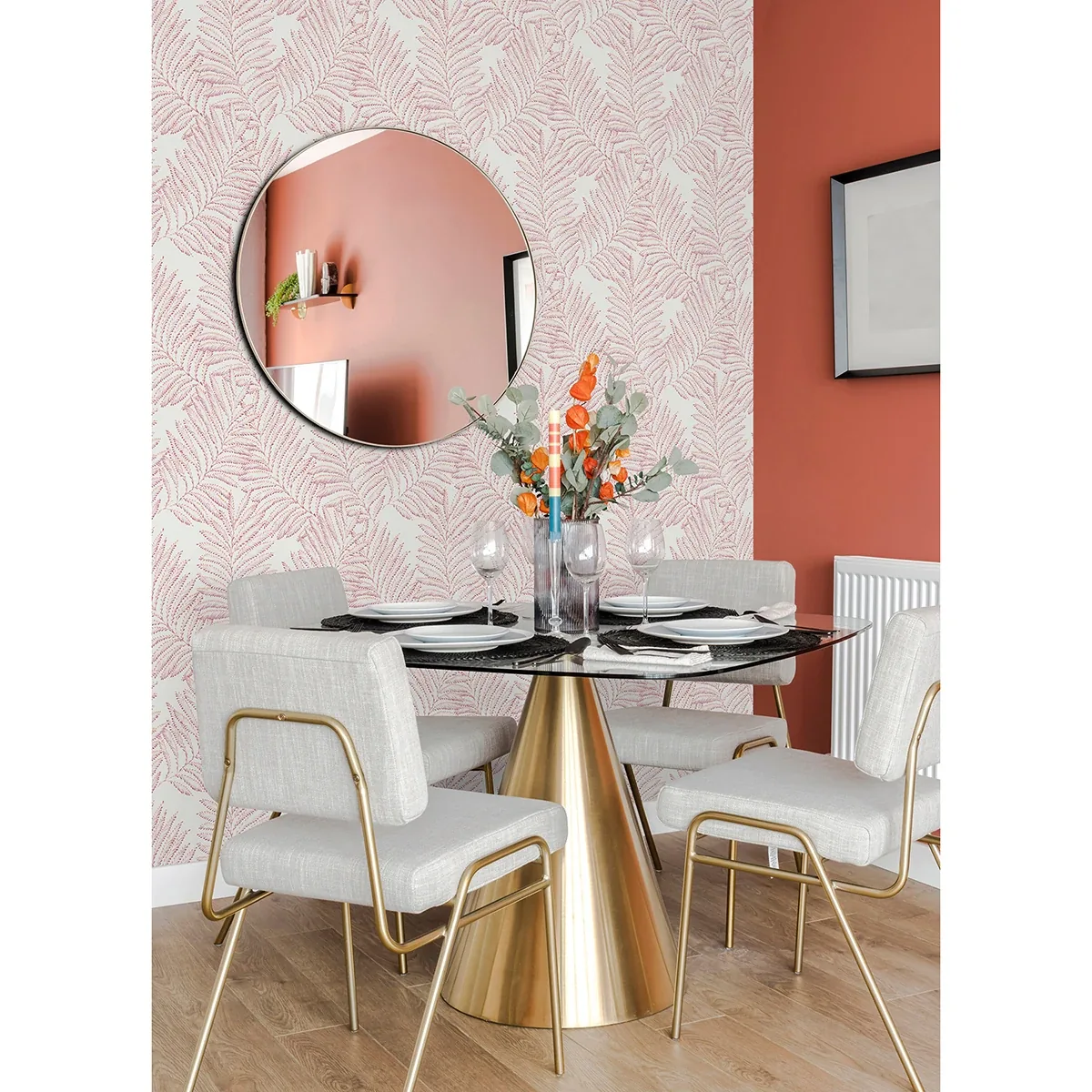 A-Street Prints Finnley Pink Inked Fern Wallpaper - SKU 2973-90502
