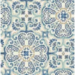 A-Street Prints Florentine Blue Tile Wallpaper - SKU 2540-24046