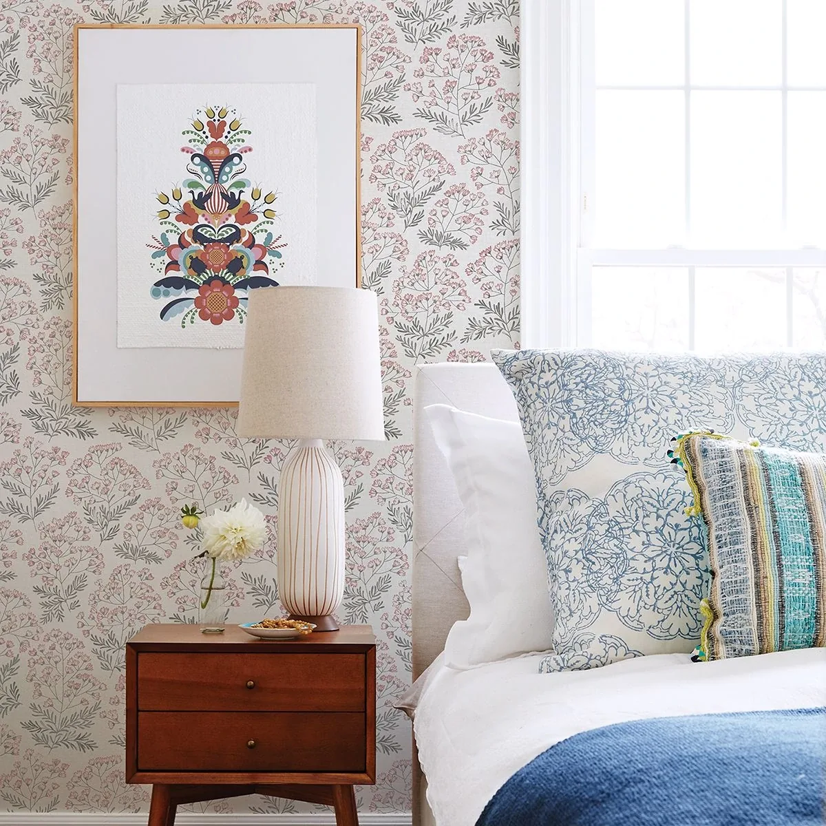 A-Street Prints Floret Pink Floral Wallpaper - SKU 2861-25716