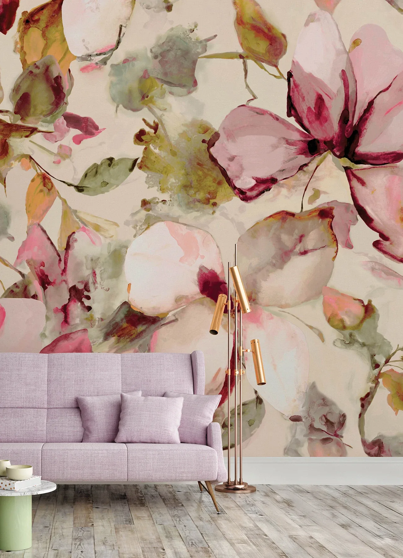 A-Street Prints Florian Pink Wall Mural - SKU 4202-367577M