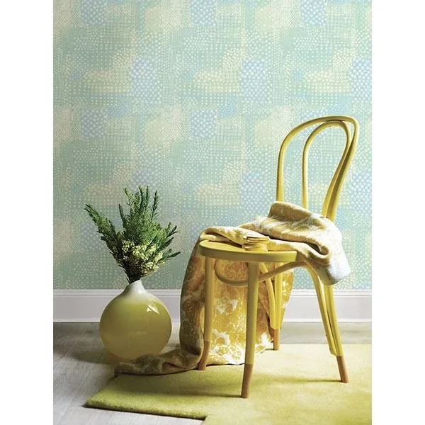 A-Street Prints Flower Green Patchwork Wallpaper - SKU 1014-001861