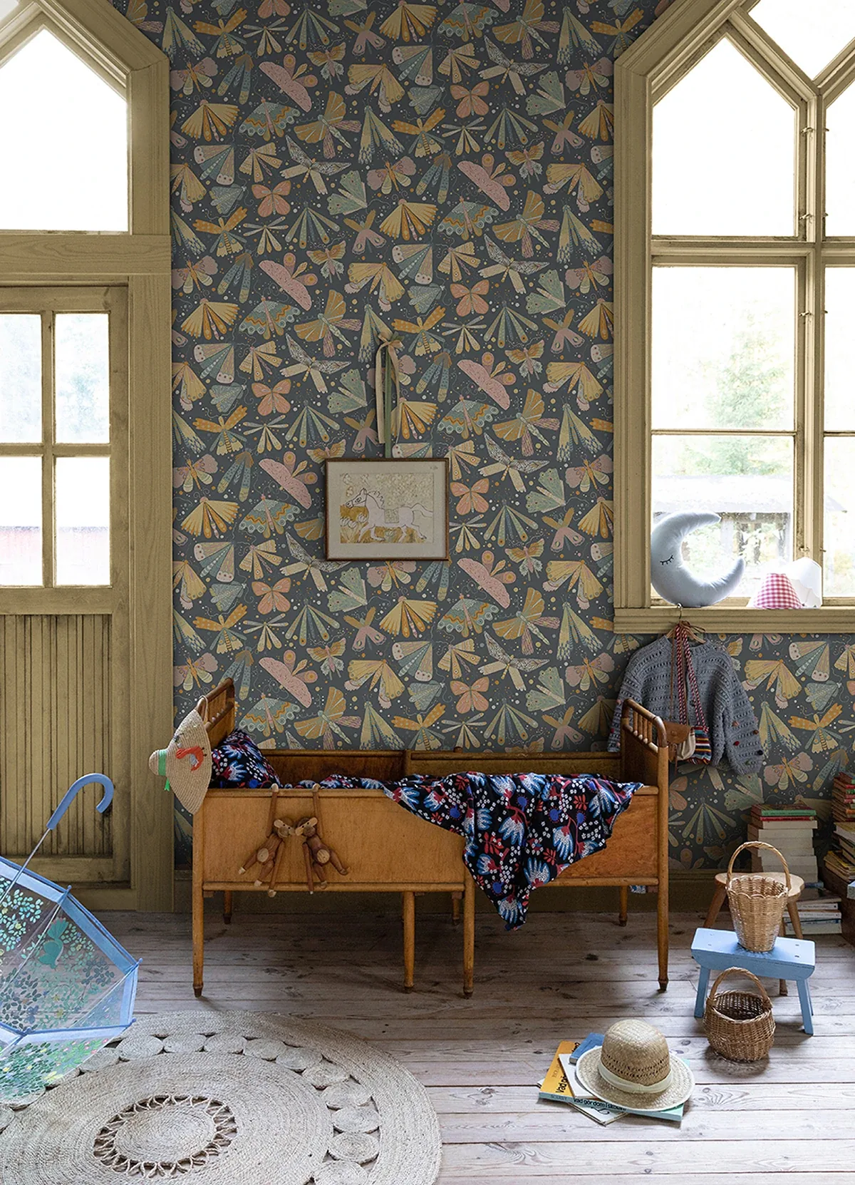 A-Street Prints Flyga Blue Bonanza Wallpaper - SKU 4111-63022